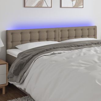 vidaXL Cabecero Con Led De Tela Gris Taupe 160x5x78/88 Cm Vidaxl
