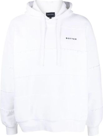 Botter Striped Drawstring Hoodie - Heren - Hoodies - Wit - M - Katoen - Hoodies & sweatvesten