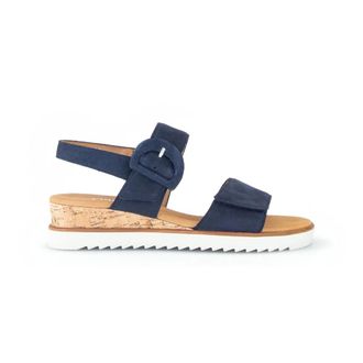 Gabor Schoenen, Dames, Blauw, 40 EU, Platte Sandalen
