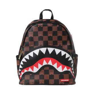 Sprayground Backpacks, male, Brown, Size: ONE SIZE Shark Checkerboard Mini Backpack