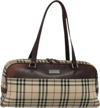 Burberry Pre-owned Shoulder Bags, female, Beige, Size: ONE SIZE Pre-owned Boston Bag
