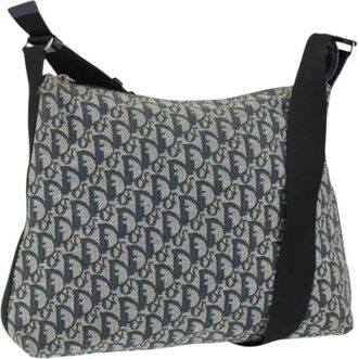 Dior Pre-owned Cross Body Bags, female, Blue, Size: ONE SIZE Pre-owned Trotter Canvas Shoulder Bag