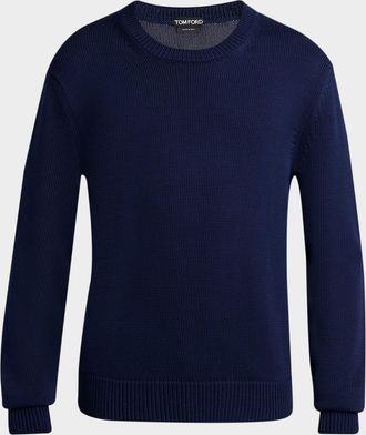 Tom Ford Mens Cotton and Silk Knit Crewneck Sweater
