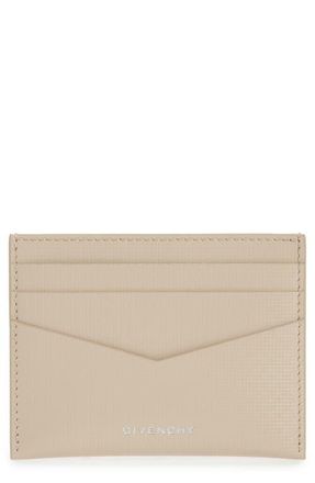 Givenchy 4G Embossed Calfskin Card Holder in Beige at Nordstrom