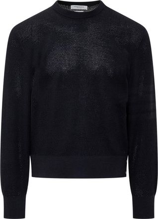 Thom Browne Navy Blue Textured Sweater