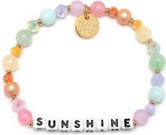 Little Words Project Sunshine Beaded Stretch Bracelet in Gold Multi at Nordstrom, Size Small