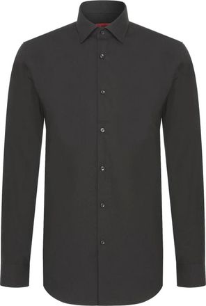 HUGO BOSS Slim Fit Katoenen Overhemd Zwart C-Jenno - Heren - Zakelijke Overhemden - Zwart - XL - Katoen - Overhemden
