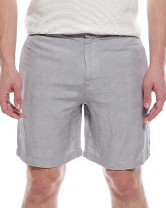 Elie Tahari Woven Flat Front Linen-Blend Short