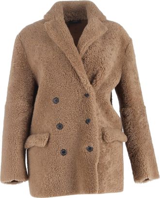 Joseph Shearling Coat in Brown Lamb Fur