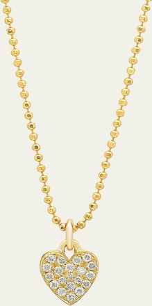 Jennifer Meyer 18k Gold Diamond Heart Pendant Necklace on 14k Chain