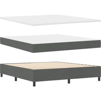 vidaXL Box Spring Bed with Mattress Dark Grey 180 x 200 cm Fabric vidaXL