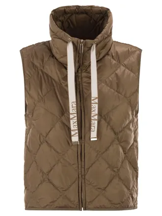 Max Mara Tegic Tropfsichere, gepolsterte Weste aus Segeltuch