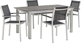 ModWay Shore 5Pc Outdoor Patio Aluminum Outdoor Dining Set