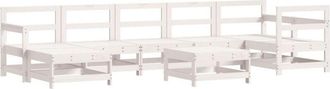 vidaXL Vidaxl - 8 Piece Garden Lounge Set White Solid Wood Pine