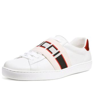 Gucci Stripe Leather Sneaker White Red Black 523469-0FIV0-9091