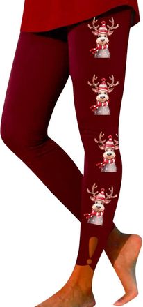 Generic Christmas Leggings for Women High Waisted Legging Xmas Printed Tights Womens Christmas Outfits UK Ladies Stretch Pant Yoga Pants Plus Size Leggings Wo