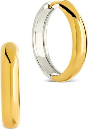 Sterling Forever Betina Two Tone Hoop Earrings in Dual Tone at Nordstrom Rack