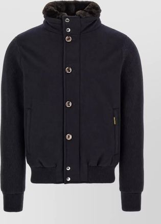 Moorer cashmere wool ribbed bomber jacket