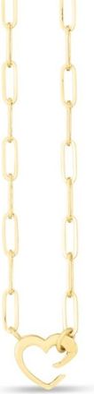 Tresorra 14K Yellow Gold Paperclip Heart Necklace