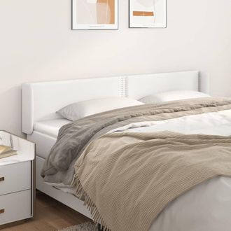 vidaXL Cabecero De Cuero Sint&eacute;tico Blanco 203x16x78/88 Cm Vidaxl