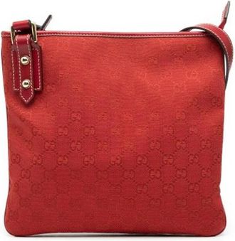 Gucci Pre-owned Canvas Cross Body Tas - Dames - Vintage Schoudertas - Rood - ONE Size - Vintage