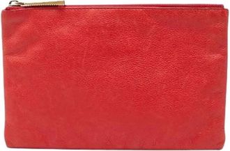Fendi Pre-owned Clutches, female, Red, Size: ONE SIZE Pre-owned Leather Pouch