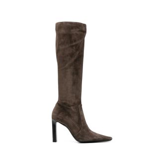 Saint Laurent Brown Suede Knee-High Boots