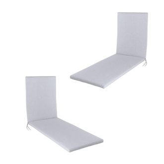 ED&Egrave;N JARD&Iacute; Pack de 2 cojines para tumbona olefin gris claro 196x60x5 cm
