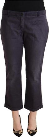 Jucca Zwarte Cropped Broek met Lage Taille - Dames - Vrijetijds broeken - Zwart - L - Katoen - Broeken