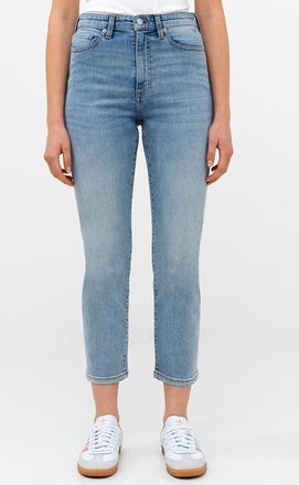 French Connection Womens Mid Blue Cotton Stretch Cigarette Style Ankle Grazer Denim Jean - Size 12 UK