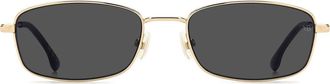 Victoria Beckham 55mm Rectangular Sunglasses in Gold Black/Grey at Nordstrom