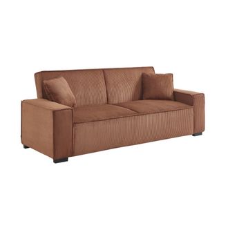 Sweeek Sof&aacute; cama de pana de 3 plazas, camel