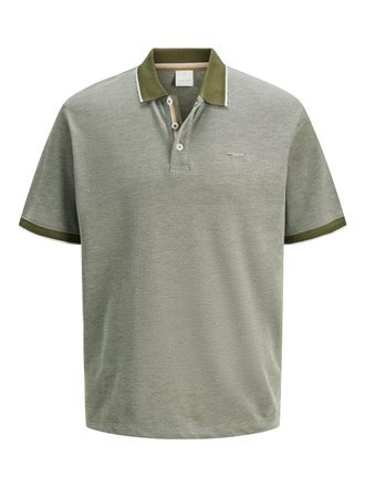 Jack & Jones Poloshirt JACK & JONES JPRALVES SS POLO STYD SS25, Herren, Gr. S, gr&uuml;n (four leaf clover), Jersey, Obermaterial: 50% Baumwolle, 50% Polyester, unifarb