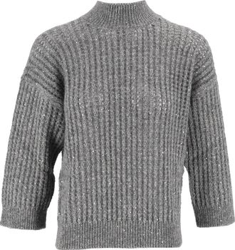 PESERICO Ribbed Soft Yarn Knitted Sweater
