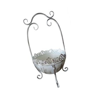 OEM Peque&ntilde;o Soporte De Hierro Para Flores, Cesta - Peque&ntilde;o Estilo Retro Blanco
