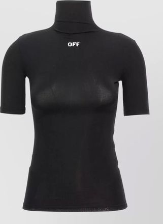 Off-white high-neck short-sleeve logo-print t-shirt