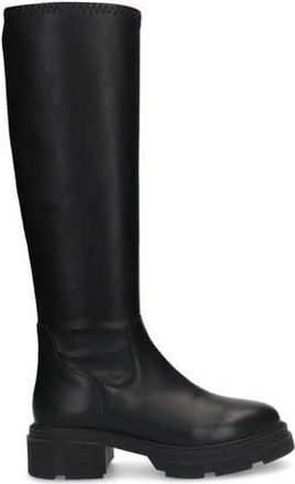 Manfield chunky leren laarzen zwart