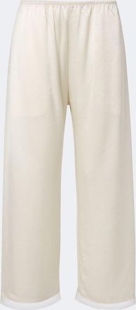 Leset Barb lace-trimmed satin wide-leg pants