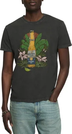 Lucky Brand Corona Tropical Cotton Graphic T-Shirt in Jet Black at Nordstrom, Size Xx-Large