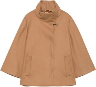 Fay Wol en kasjmier cape - Dames - Ponchos - Beige - L - Wol - Jassen