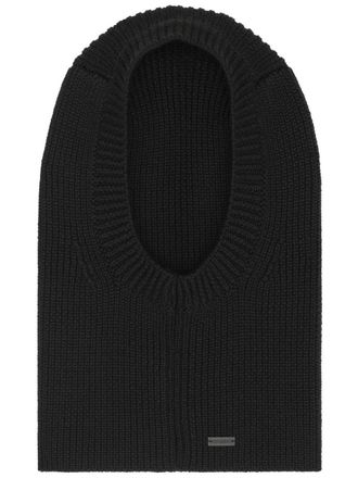 Saint Laurent Geribbelde balaclava - Zwart