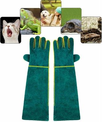 OEM Guantes Antimordeduras Para El Manejo De Animales, Guantes De Trabajo De Cuero De Seguridad Para El Ba&ntilde;o, Aseo Y Manejo De Perros, Gatos, Aves, Serpie
