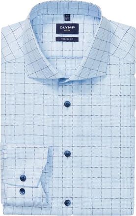 Olymp Olymp, Heren, Overhemden, Blauw, Maat: 5XL Katoen