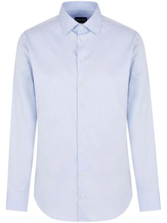 Giorgio Armani Katoenen overhemd - Blauw