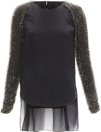 3.1 Phillip Lim Phillip Lim spike bead embellished raglan sleeve top
