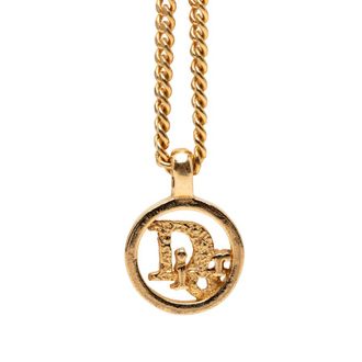 Dior Pre-owned Dior Gold Plated Logo Pendant Necklace Ladies 6I6SUU5LQNTYBB83