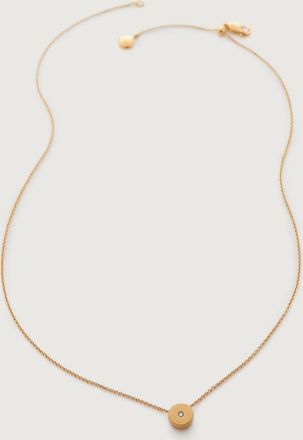 Monica Vinader Gold Linear Solo Diamond Necklace Adjustable 46cm/18 Diamond