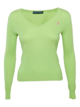 Polo Ralph Lauren Kasjmier trui met V-hals - Groen