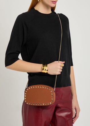 Valentino Garavani Rockstud Leather Cross-body bag - Tan - One Size