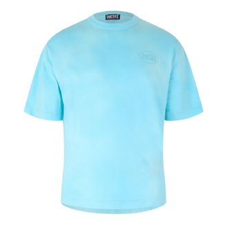Diesel Heren Logo gewassen T-shirt (Blauw)